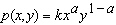 Cobb-Douglas productivity functions have the form   where P stands for the number of items produced per year, x is the number of employees, and y is the annual operating budget. The numbers K and a are constants that depend on the situation we are looking at, with   How many items will be produced per year by a company that has 200 employees and an annual operating budget of $100,000 if K = 1,000 and a = 0.6? (Round your answer to one significant digit.)