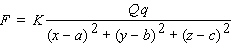 If positive electric charges of   and   coulombs are situated at positions   and   , respectively, then the force of repulsion they experience is given by   where   ,   is given in newtons, and all positions are measured in meters. Assume that a charge of 7 coulombs is situated at the origin and that a second charge of 15 coulombs is situated   and moving in the   direction at 1.9 meters per second. How fast is the electrostatic force it experiences decreasing? Round your answer to the nearest trillion. A)    B)    C)    D)    E)   