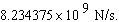 If positive electric charges of   and   coulombs are situated at positions   and   , respectively, then the force of repulsion they experience is given by   where   ,   is given in newtons, and all positions are measured in meters. Assume that a charge of 7 coulombs is situated at the origin and that a second charge of 15 coulombs is situated   and moving in the   direction at 1.9 meters per second. How fast is the electrostatic force it experiences decreasing? Round your answer to the nearest trillion. A)    B)    C)    D)    E)   