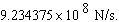 If positive electric charges of   and   coulombs are situated at positions   and   , respectively, then the force of repulsion they experience is given by   where   ,   is given in newtons, and all positions are measured in meters. Assume that a charge of 7 coulombs is situated at the origin and that a second charge of 15 coulombs is situated   and moving in the   direction at 1.9 meters per second. How fast is the electrostatic force it experiences decreasing? Round your answer to the nearest trillion. A)    B)    C)    D)    E)   