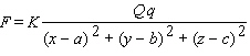 If positive electric charges of   and   coulombs are situated at positions   and   , respectively, then the force of repulsion they experience is given by   where   ,   is given in newtons, and all positions are measured in meters. Assume that a charge of 8 coulombs is situated at the origin and that a second charge of 15 coulombs is situated   and moving in the   direction at 1.4 meters per second. How fast is the electrostatic force it experiences decreasing? NOTE: Please enter your answer without the units. Round the answer to the nearest trillion.