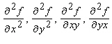 Calculate   and evaluate them all at   . Choose the correct letter for each question.  