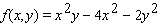 Locate the local maximum of the function.   A) (0, 0, 0)  B) (- 4, 4, -32)  C) ( 4, 2, -32)  D) (- 4, - 2, 0)  E) (4, 4, -32) 