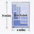 The town of West Podunk is shaped like a rectangle 80 miles from west to east and 100 miles from north to south (see the figure). It has a population density of   hundred people per square mile x miles east and y miles north of the southwest corner of town. What is the total population of the town?   Please enter your answer as a number without the units.
