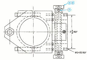   The housing clamp assembly drawing in the accompanying figure shows a sketched ____ view. A)  bottom B)  top C)  left-side D)  right-side