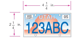 Find the area of the license plate.  