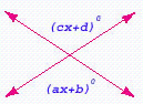  In the figure below,  a = 10  ,  b = 5  ,  c = 8  , and  d = 43  . Find x .   A)  25 B)  20 C)  19 D)  24 E)  18 
