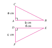 The triangles shown in the illustration are congruent. The sides of the triangles are a = 3 , b = 13 , and c = 3 . So d = 14 .