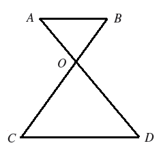  In the figure below,  A B \| C D  . Are  \triangle A O B   and  \triangle C O D   similar triangles?   A)  Yes B)  No 