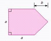  Find the area of the shaded part of the figure if  a = 5  ,  b = 3  .   A)  34 B)  18 C)  32.5 D)  12 E)  none of these 