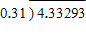 Divide and round your answer to the nearest hundredth.   A)  13.88 B)  14.48 C)  13.98 D)  14.08 E)  14.98