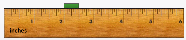 Find the length.   A)  3 inches B)  2  inches C)  2.5  inches D)  0.5  inches