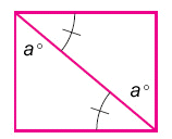  Are the two triangles shown in the illustration congruent if  a = 48  ? Why?   A)  yes, SAS B)  yes, ASA C)  yes, AAA D)  yes, SSS E)  no 