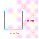 Find the area of the figure.   A)  20 square inches B)  8 square inches C)  12 inches D)  16 square inches E)  8 inches