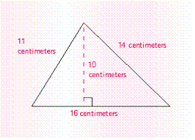Find the area of the figure.   A)  40 square centimeters B)  40 centimeters C)  81 square centimeters D)  80 square centimeters E)  6,400 square centimeters