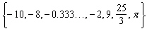 Given the numbers in the set   List all the whole numbers.