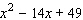 Evaluate the expression when x is 9.   A)    B)    C)    D)    E)   
