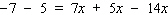 Simplify both sides as much as possible, and then solve.   A)    B)    C)    D)    E)   