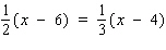 Solve the equation.   x = __________