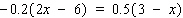 Solve the equation.   x = __________