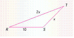 The following triangle   has sides of length   ,   , and   as shown.   Choose the compound inequality which must be true based on the sides of the triangle. A)    B)    C)    D)    E)   