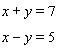 Solve the system of linear equations by graphing.   A)    B)    C)    D)    E)   