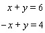 Solve the system of linear equations by graphing.   A)    B)    C)    D)    E)   