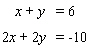 Solve the system of linear equations by graphing.   A)    B)    C)    D)    E)   