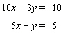 Solve the system by eliminating the y variable.   A)    B)  The lines are parallel.   C)    D)  The lines coincide. E)   