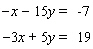 Solve the system by eliminating the x variable.   A)  The lines are parallel.   B)    C)    D)  The lines coincide. E)   