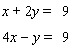 Solve the system of linear equations by the elimination method.   A)  The lines are parallel.   B)    C)  The lines coincide. D)    E)   