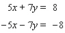 Solve the system of linear equations by elimination.  