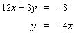 Solve the system by substitution. Substitute the expression in the second equation into the first equation and solve.   If the lines coincide, answer dependent . If the lines are parallel, answer no solution . A)    B)    C)    D)  no solution E)  dependent