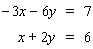 Solve the system by solving one of the equations for x or y and then use the substitution method.   A)  dependent B)    C)  no solution D)    E)   