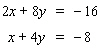 Solve the system by solving one of the equations for x or y and then use the substitution method.   A)    B)  dependent C)    D)    E)  no solution