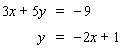 Solve the system using the substitution method.   A)    B)    C)    D)  dependent E)  no solution