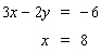 Solve the system using the substitution method.   A)  dependent B)    C)    D)    E)  no solution