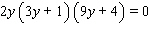 The equation is already in factored form. Use the special zero factor property to set the factors to 0 and solve.   A)    B)    C)    D)    E)   