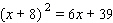 Solve the equation.     __________