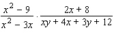 The following problem involves some factoring by grouping. Remember, before you can divide out factors common to the numerator and denominator of a product, you must factor completely.   A)    B)    C)    D)    E)   