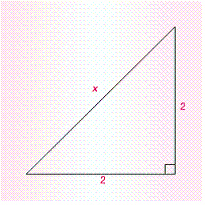 Find x in the right triangle.  