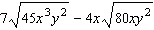 All variables in the problem below represent positive real numbers. Simplify each term, and combine, if possible.   A)    B)    C)    D)    E)   