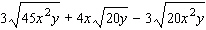 All variables in the problem below represent positive real numbers. Simplify each term, and combine, if possible.   A)    B)    C)    D)    E)   