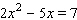 Solve the equation by using the quadratic formula.   A)    B)    C)    D)    E)   
