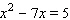 Solve the equation by using the quadratic formula.  