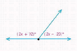 Find x .   A)  x = 30 B)  x = 37 C)  x = 40 D)  x = 32 E)  x = 39