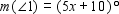 When two lines intersect as in the illustration below, four angles are formed. Angles that are side-by-side, such as   and   , are called adjacent angles. Angles that are nonadjacent, such as   and   or   and   , are called vertical angles. From geometry, we know that if two lines intersect, vertical angles have the same measure. If     and   , find x . Read   as  the measure of    .   A)  x = 11 B)  x = 15 C)  x = 6 D)  x = 8 E)  x = 10
