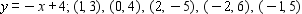 Determine which of the ordered pairs satisfy the given equation and then graph the equation by plotting the points that satisfy the equation.   A)    B)    C)    D)    E)   