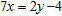 Find the slope and the y -intercept of the line determined by the given equation.   A)  slope:   ; y -intercept:   B)  slope:   ; y -intercept:   C)  slope:   ; y -intercept:   D)  slope:   ; y -intercept:   E)  slope:   ; y -intercept:  