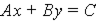 Find the equation of the line that contains the given point and has the given slope. Express equation in the form   , where A , B , and C are integers.  